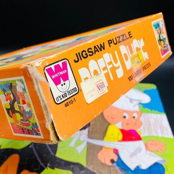 Vintage 1980 Looney Tunes Daffy Duck BBQ Jigsaw Puzzle 100 Large Pcs - COMPLETE - Picture 10 of 14
